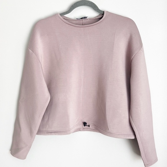 2/25 Zara Neoprene Scuba Pullover Athletic Wear Dusty Rose Small 2712 961 706 - Picture 2 of 7